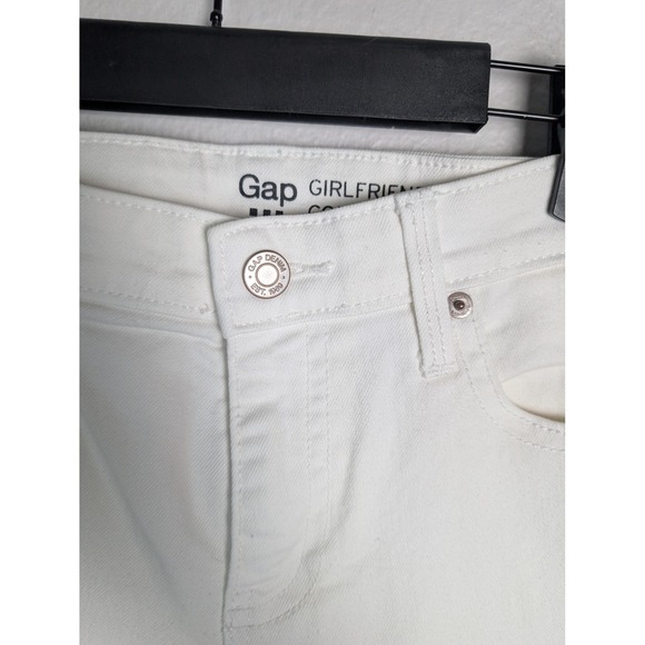 Gap Jeans Womens 10 White Boyfriend Mid Rise Light Wash Denim 27 Inseam - Picture 2 of 6